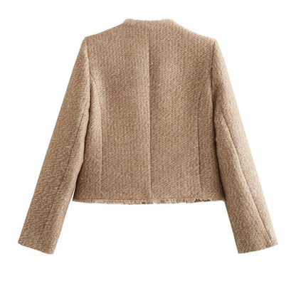 Classic Tweed Button-Down Jacket