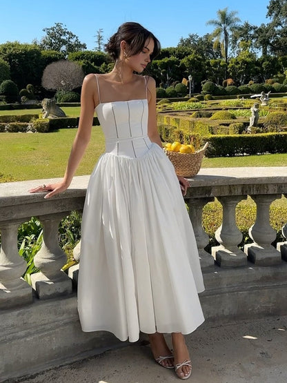 Corset-Inspired Midi Summer Dress
