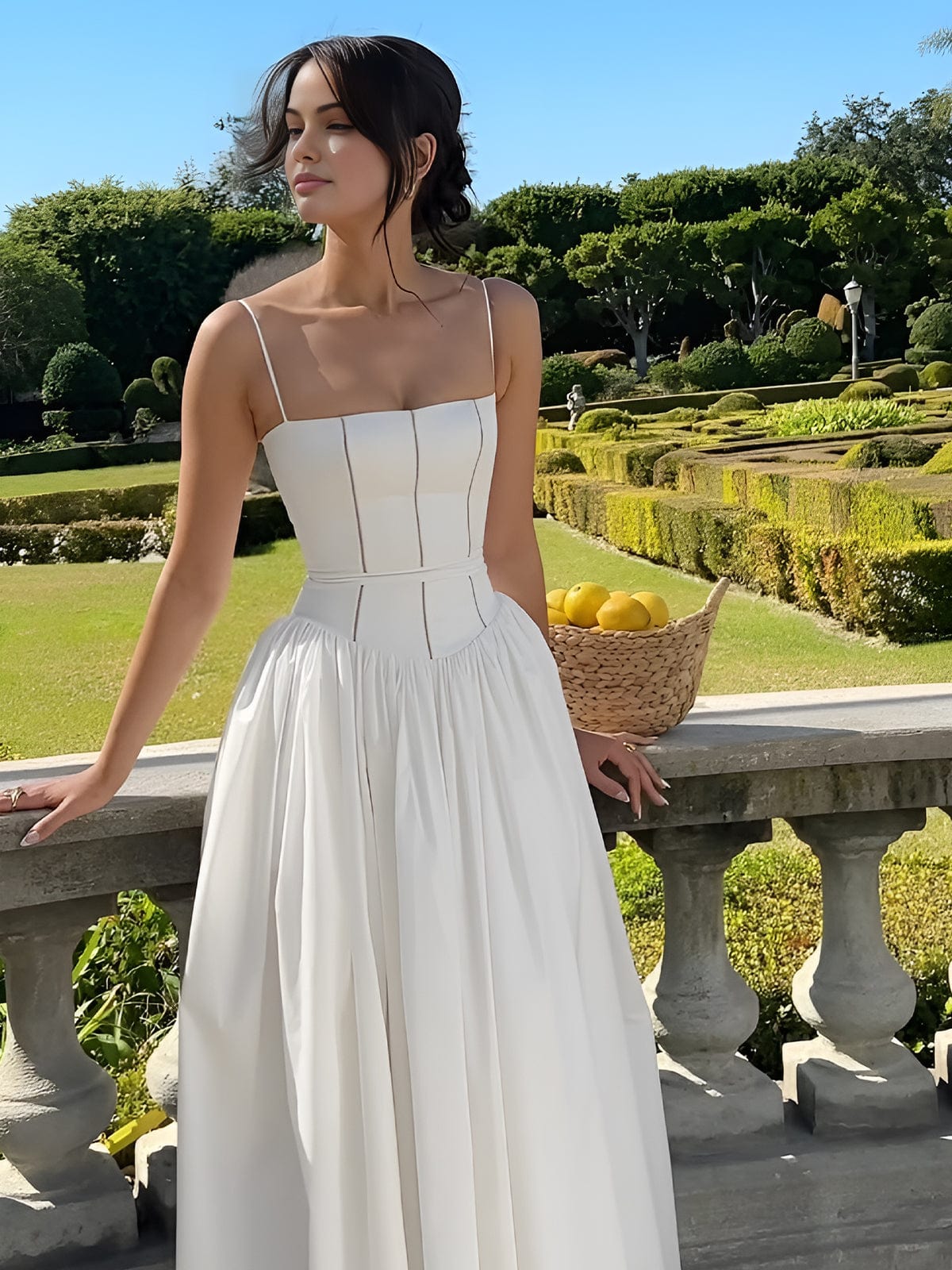 Corset-Inspired Midi Summer Dress