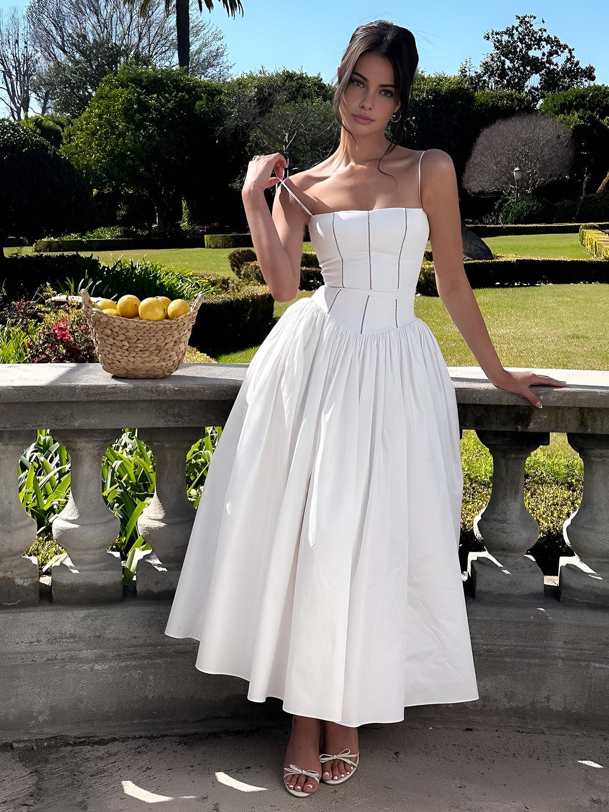 Corset-Inspired Midi Summer Dress