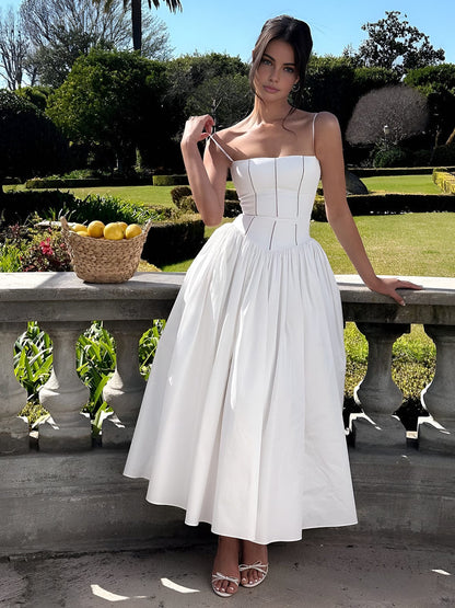 Corset-Inspired Midi Summer Dress