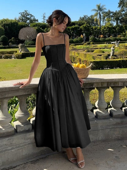 Corset-Inspired Midi Summer Dress