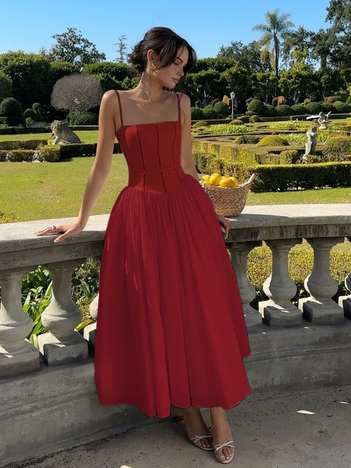 Corset-Inspired Midi Summer Dress