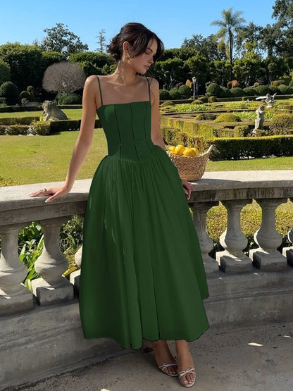 Corset-Inspired Midi Summer Dress