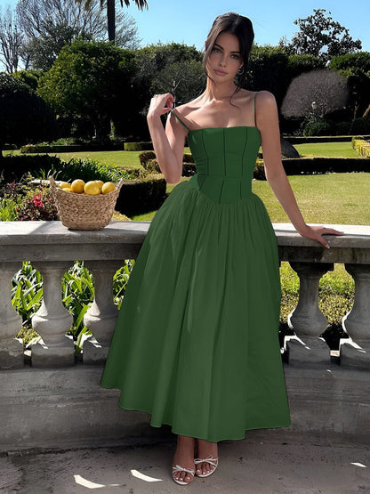 Corset-Inspired Midi Summer Dress