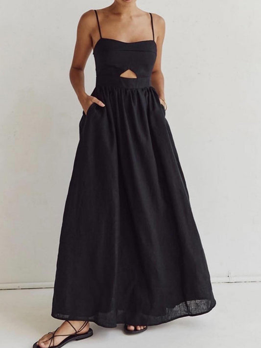 Cotton Cutout Detail Maxi Dress