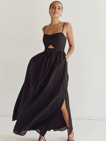 Cotton Cutout Detail Maxi Dress
