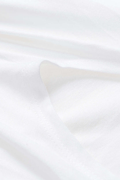 Cotton Ruched Tie Front Women's T Shirt