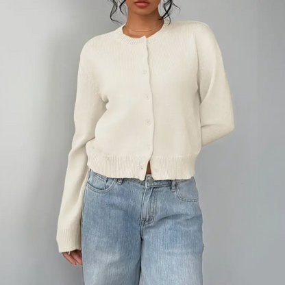 Cropped Button Detail Cardigan Sweater