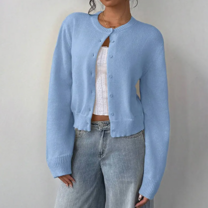 Cropped Button Detail Cardigan Sweater
