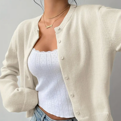 Cropped Button Detail Cardigan Sweater
