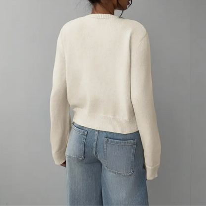 Cropped Button Detail Cardigan Sweater