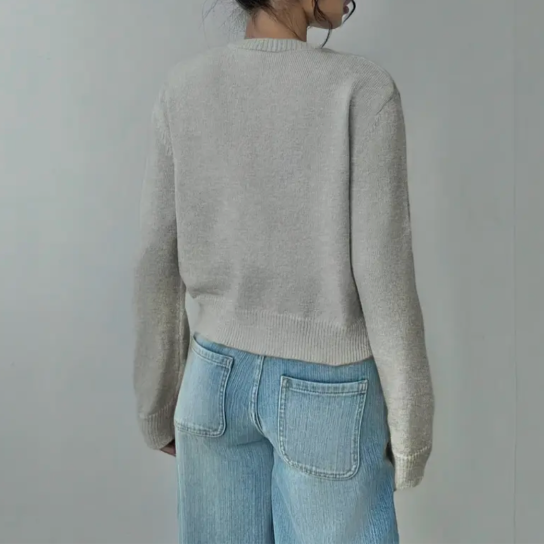 Cropped Button Detail Cardigan Sweater