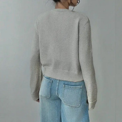 Cropped Button Detail Cardigan Sweater
