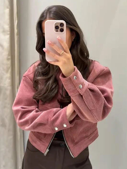 Cropped Structured Bomber Jacket