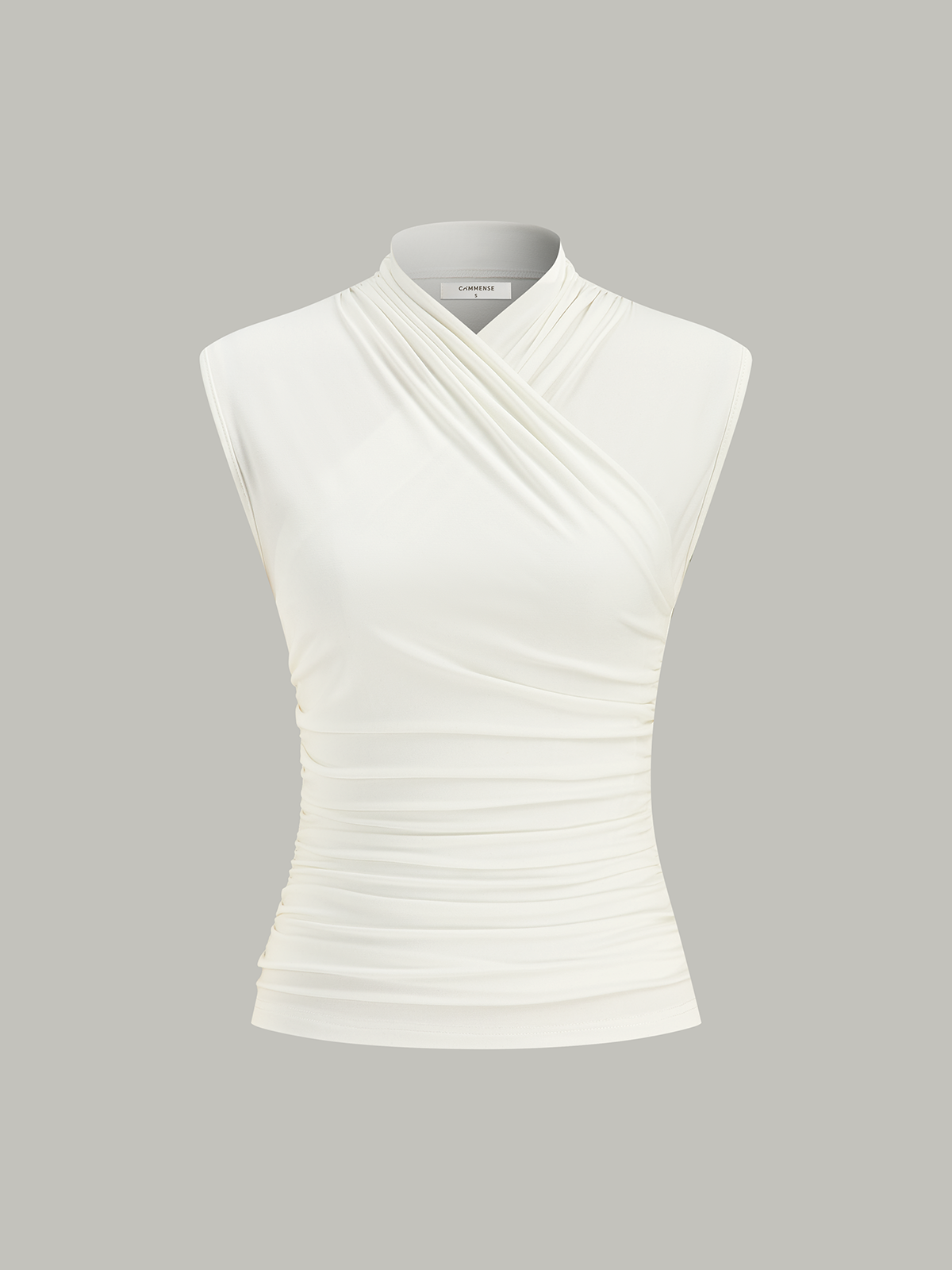 Cross Neck Ruched Detail Tank Top