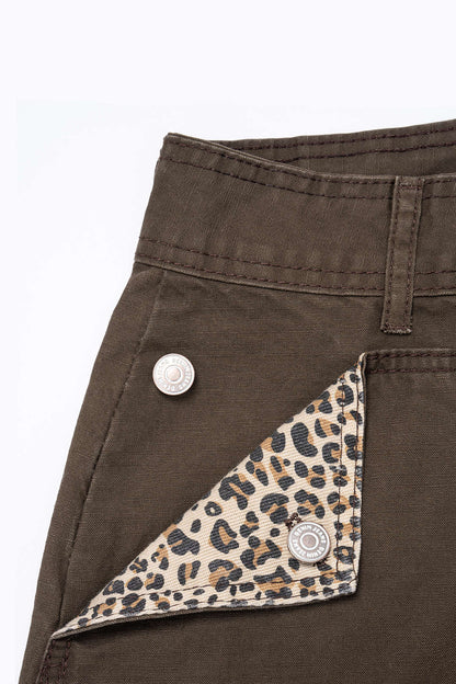 Denim Slim Fit Leopard Print Jeans
