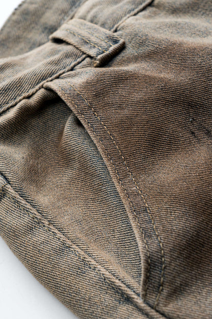 Distressed Denim Wide Leg Jeans