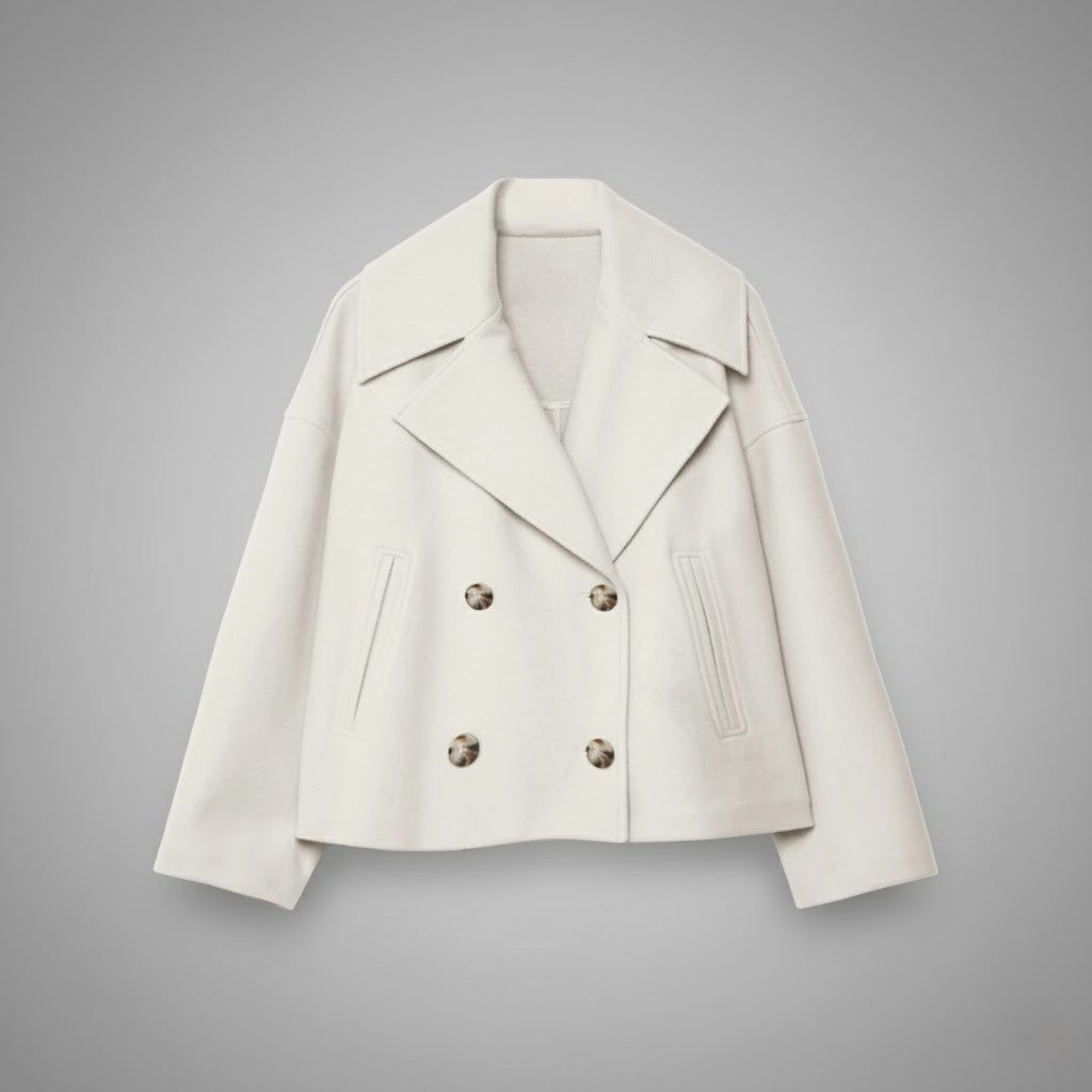 Double-Breasted Cropped Tailored Jacket