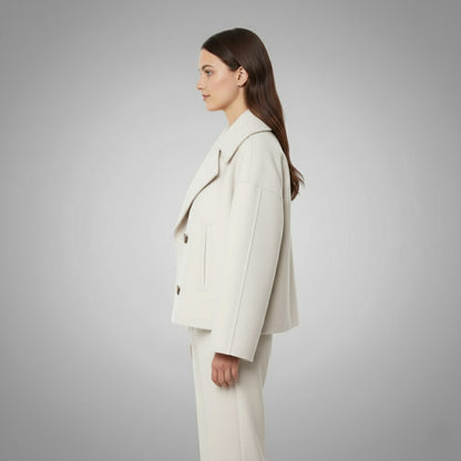 Double-Breasted Cropped Tailored Jacket