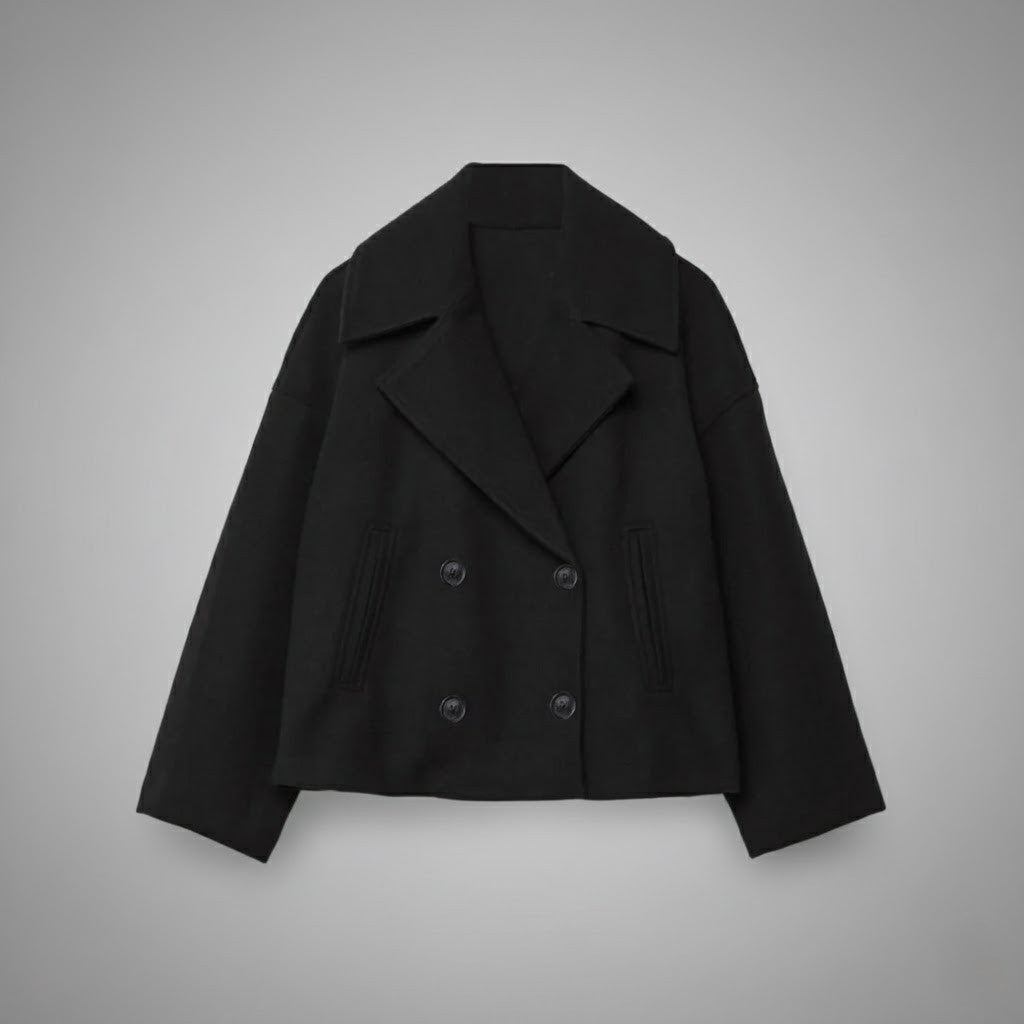 Double-Breasted Cropped Tailored Jacket