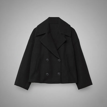Double-Breasted Cropped Tailored Jacket