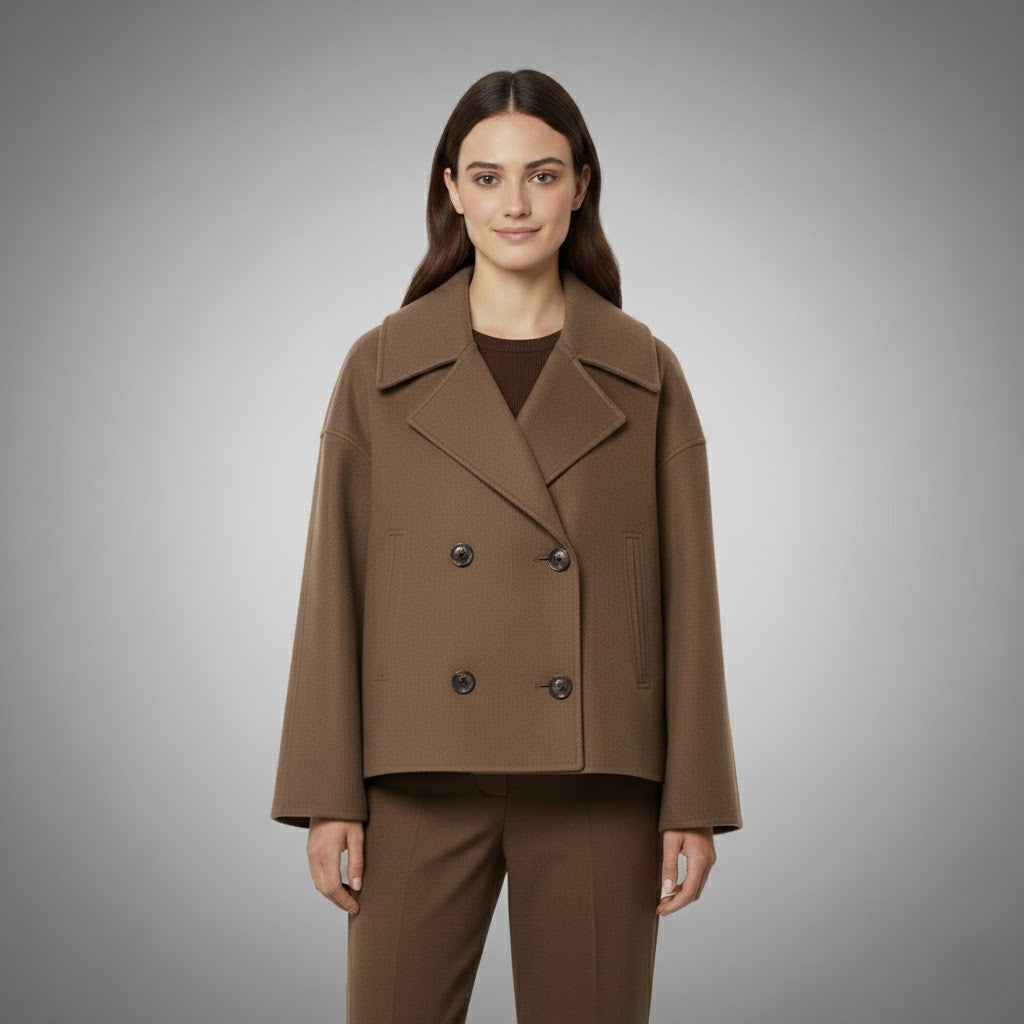 Double-Breasted Cropped Tailored Jacket