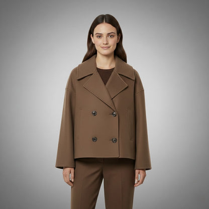 Double-Breasted Cropped Tailored Jacket