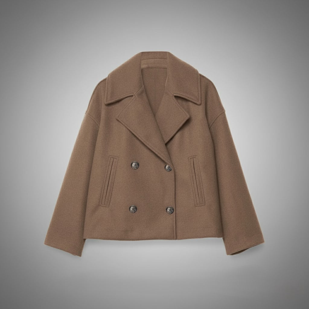 Double-Breasted Cropped Tailored Jacket