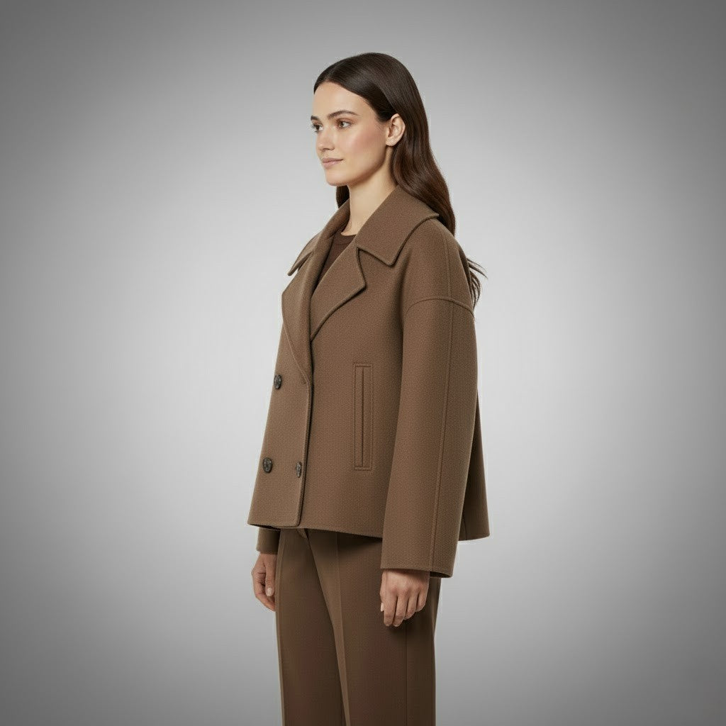 Double-Breasted Cropped Tailored Jacket