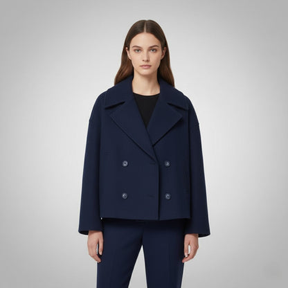Double-Breasted Cropped Tailored Jacket