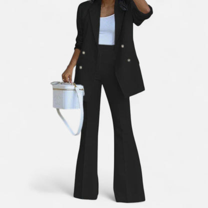 Double Breasted Tailored White Pantsuit