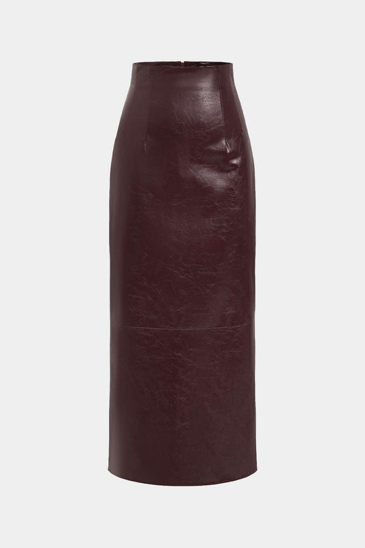 Faux Leather Midi Skirt
