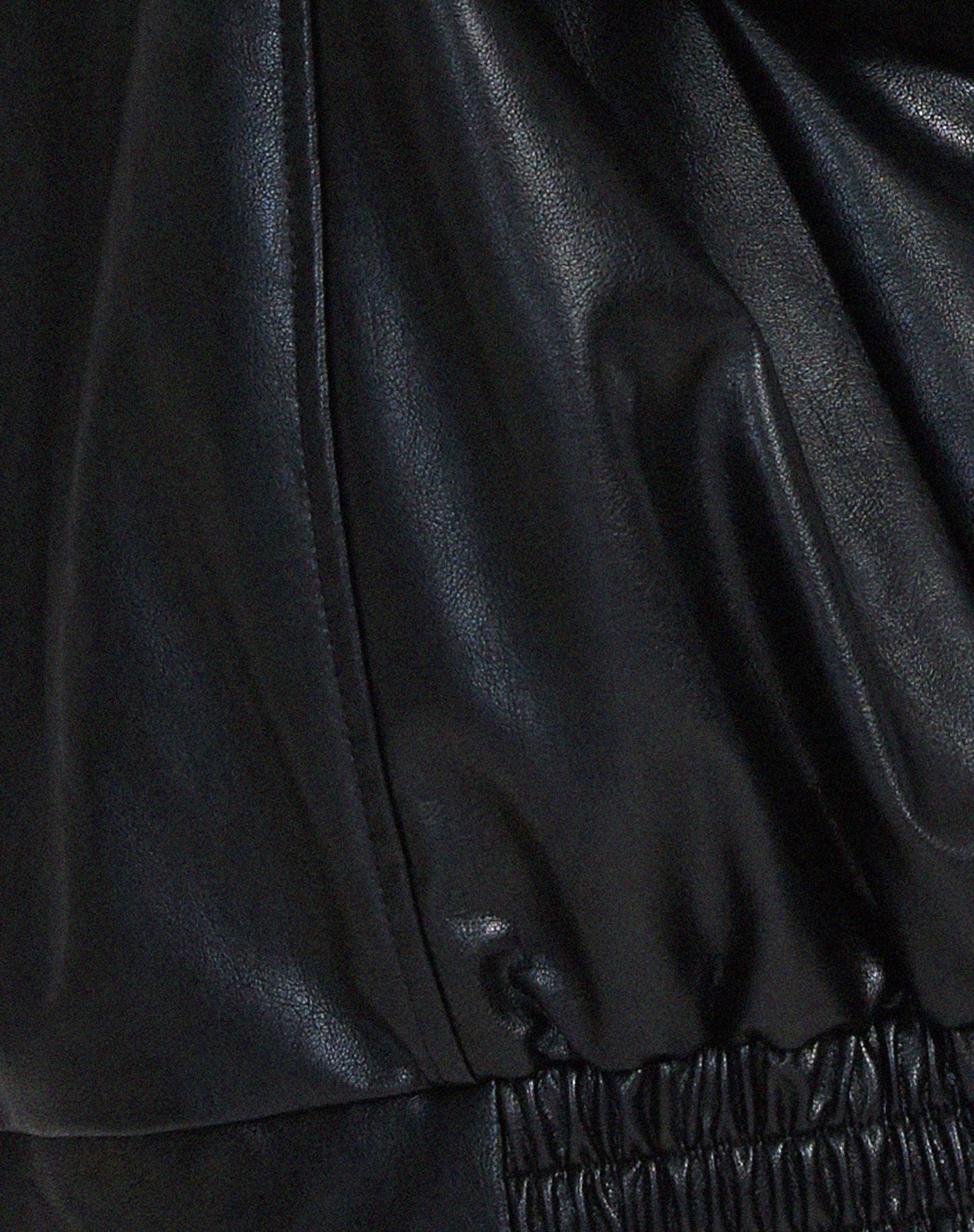 Faux Leather Oversized Zip-Up Jacket
