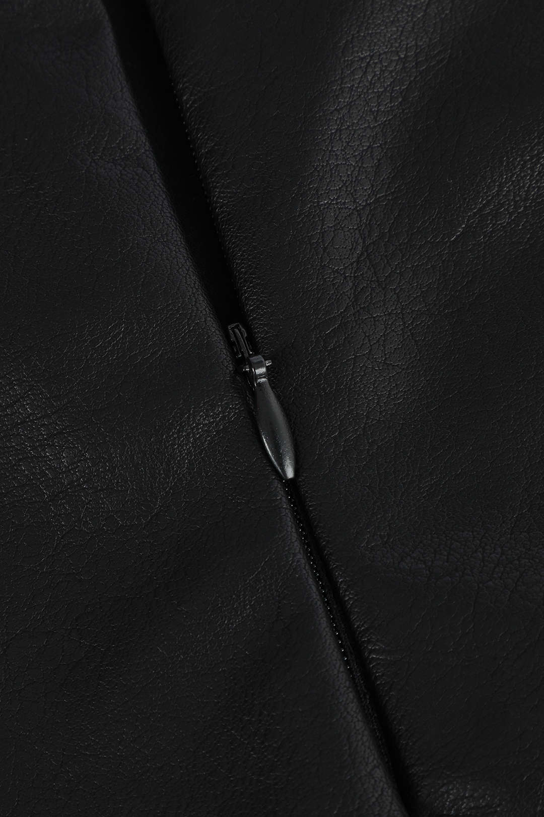 Faux Leather Pleated Midi Skirt