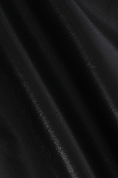 Faux Leather Pleated Midi Skirt