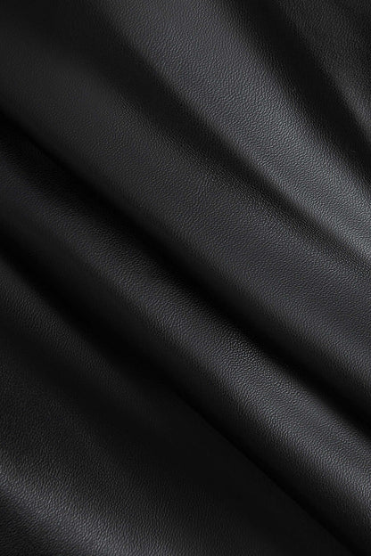 Faux Leather Ruched Mini Skirt