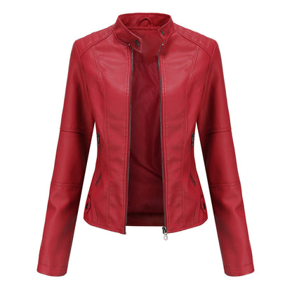 Faux Leather Tailored Fit Biker Jacket