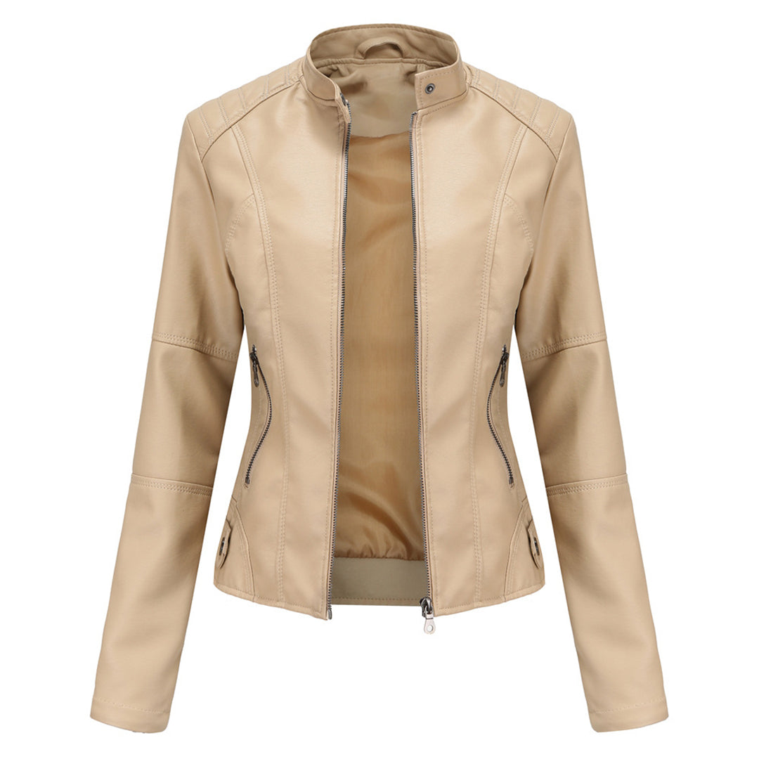 Faux Leather Tailored Fit Biker Jacket