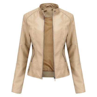 Faux Leather Tailored Fit Biker Jacket