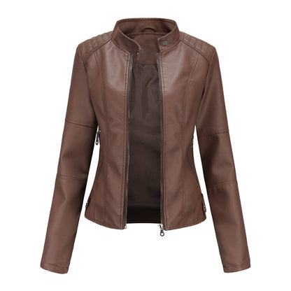Faux Leather Tailored Fit Biker Jacket