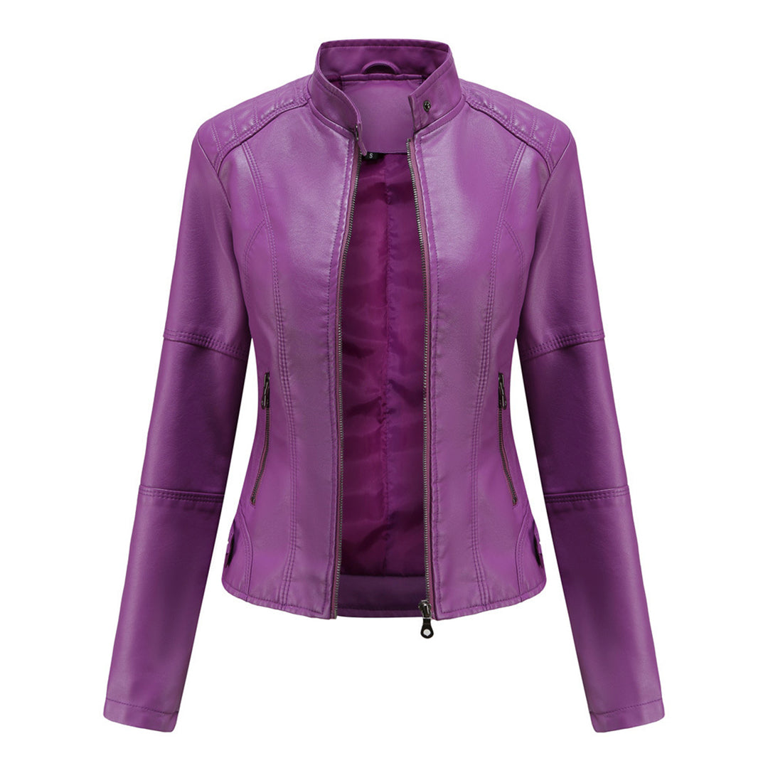 Faux Leather Tailored Fit Biker Jacket