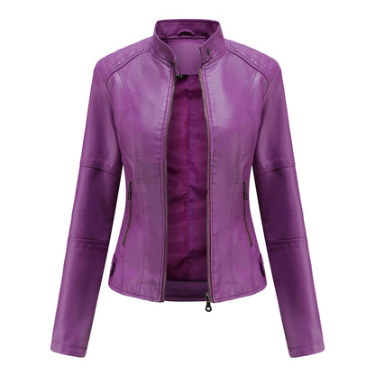 Faux Leather Tailored Fit Biker Jacket