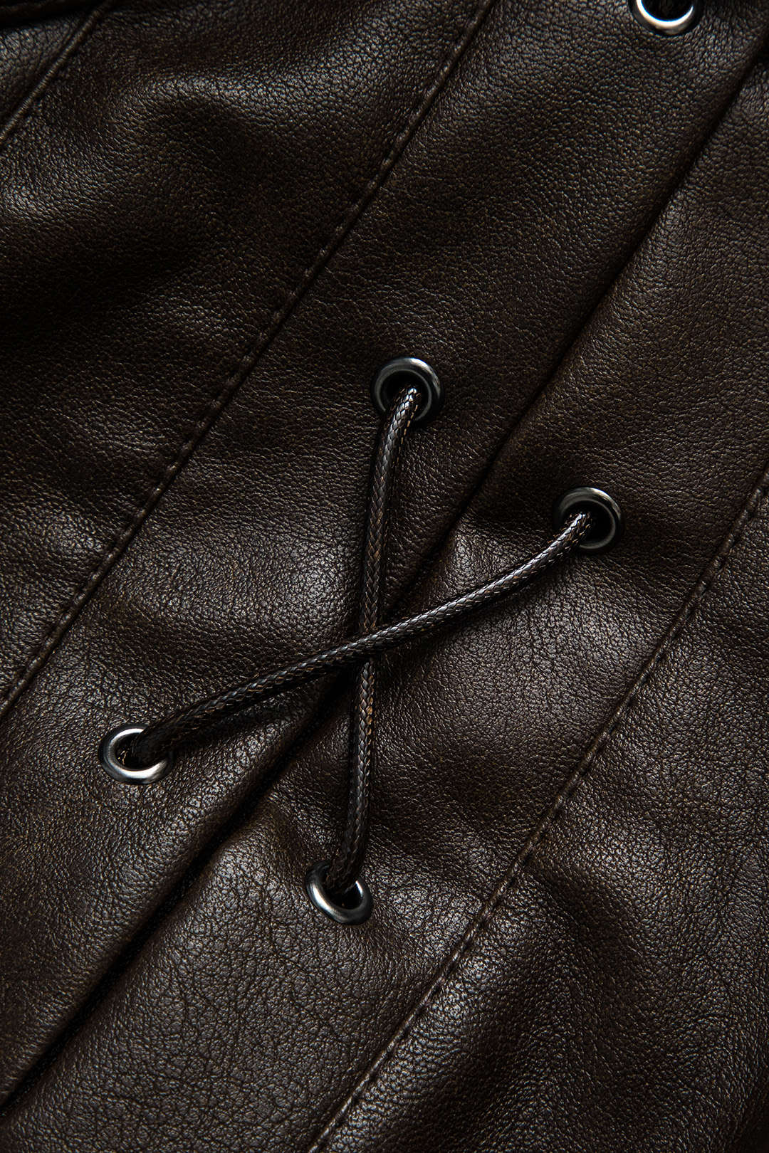 Faux Leather Tie Front Jacket