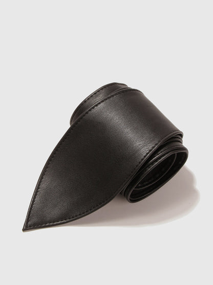 Faux Leather Wide Wrap Belt