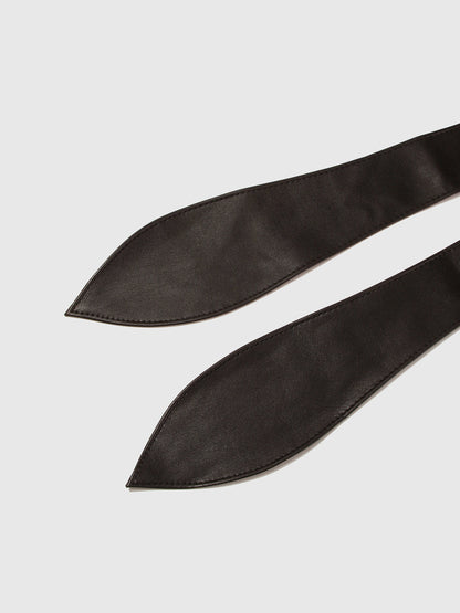 Faux Leather Wide Wrap Belt