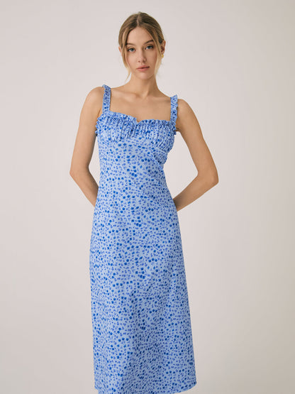 Floral Jersey Midi Wedding Guest Dress