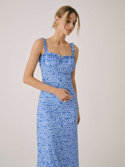 Floral Jersey Midi Wedding Guest Dress