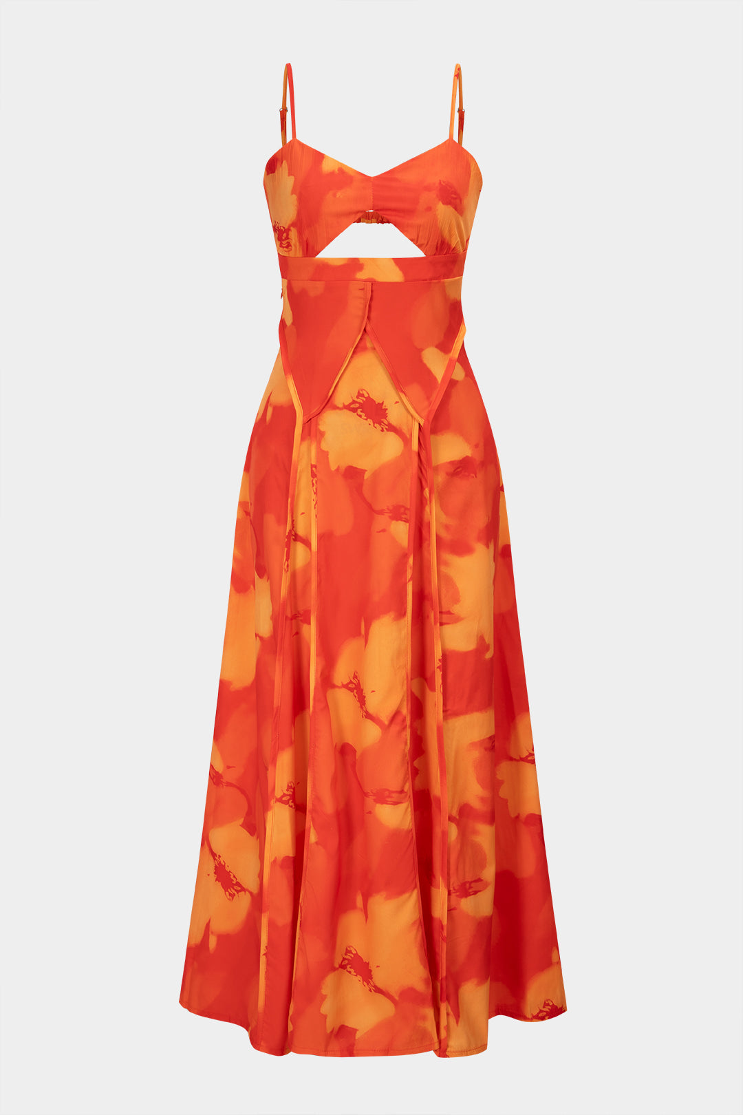 Floral Print Backless Maxi Dress
