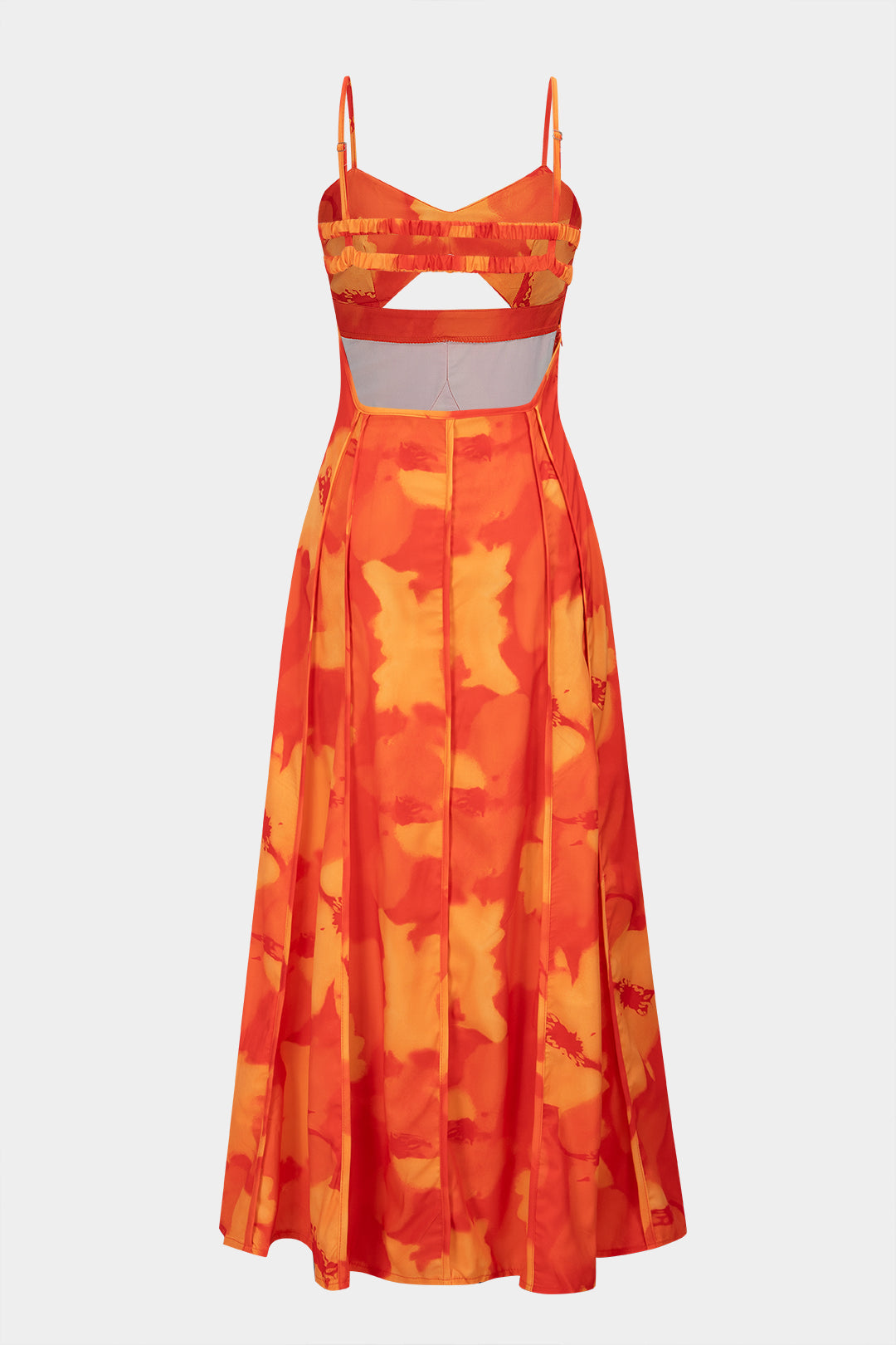 Floral Print Backless Maxi Dress